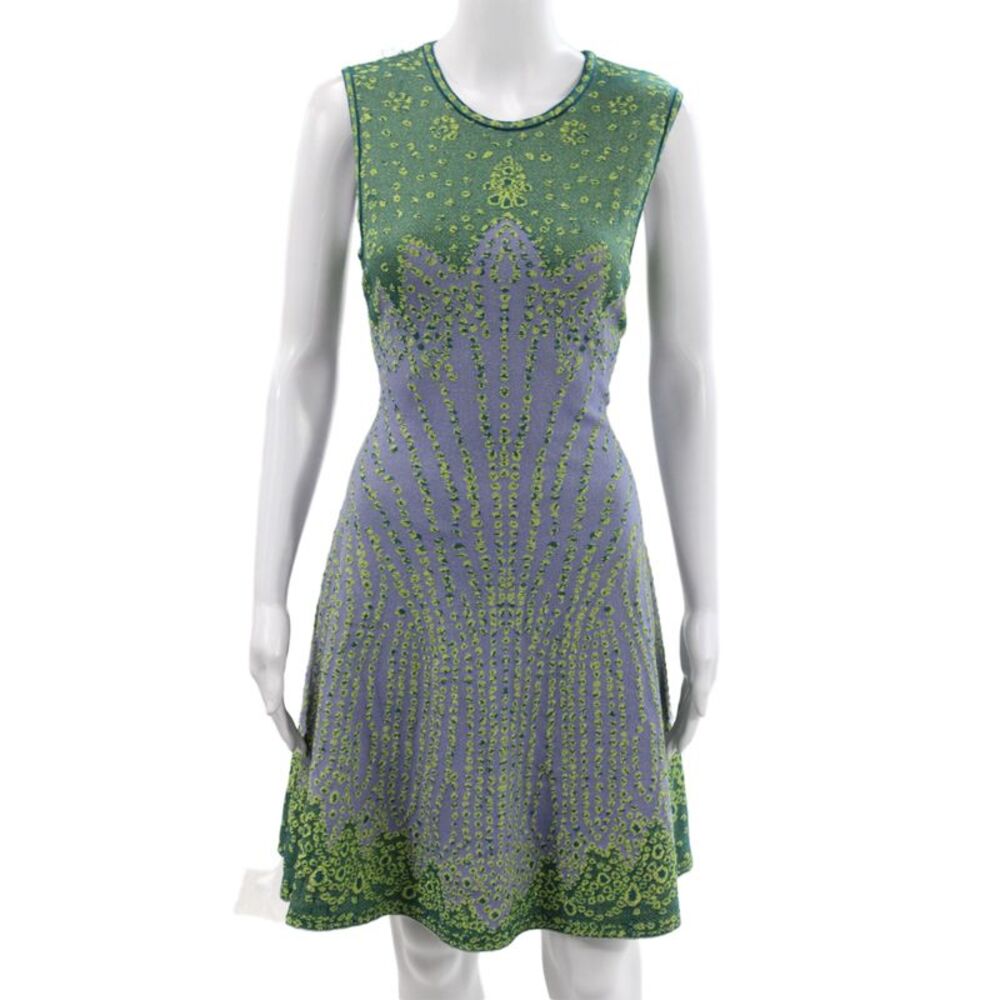 Missoni Womens A-Line Animal Print Sleeveless Short Dress Green Size 44